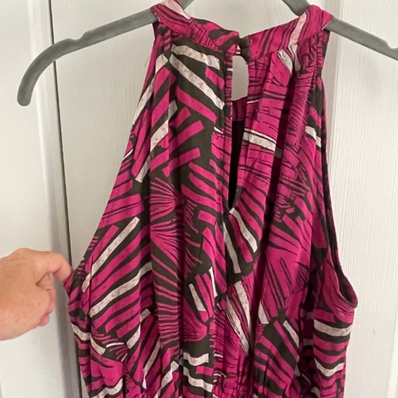 Anthropologie Maeve Kelli Halter Maxi Dress Small Smocked Waistband C2 Abstract - Picture 6 of 6